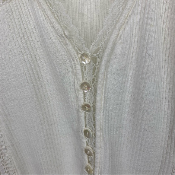 SOLD Free People Set To Stun High Low Hem Top Tunic Linen Blend Ivory White - Picture 9 of 12